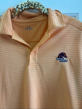 Under Armour Orange Striped Boise State Polo